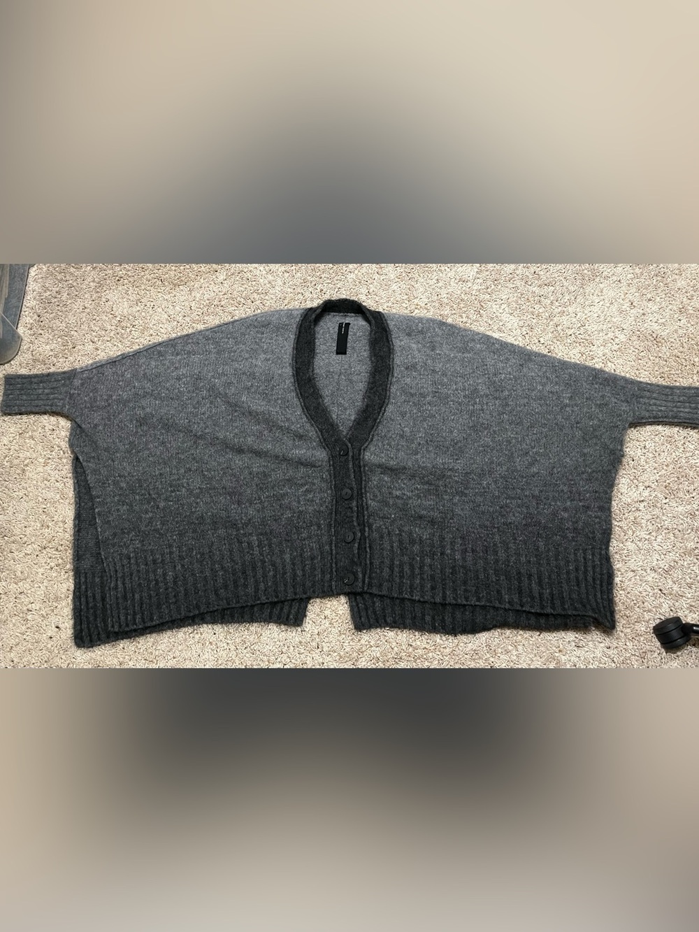Isabel Benenato Gray & Black Ombre Mohair & Wool Super Oversized Cardigan XS/S